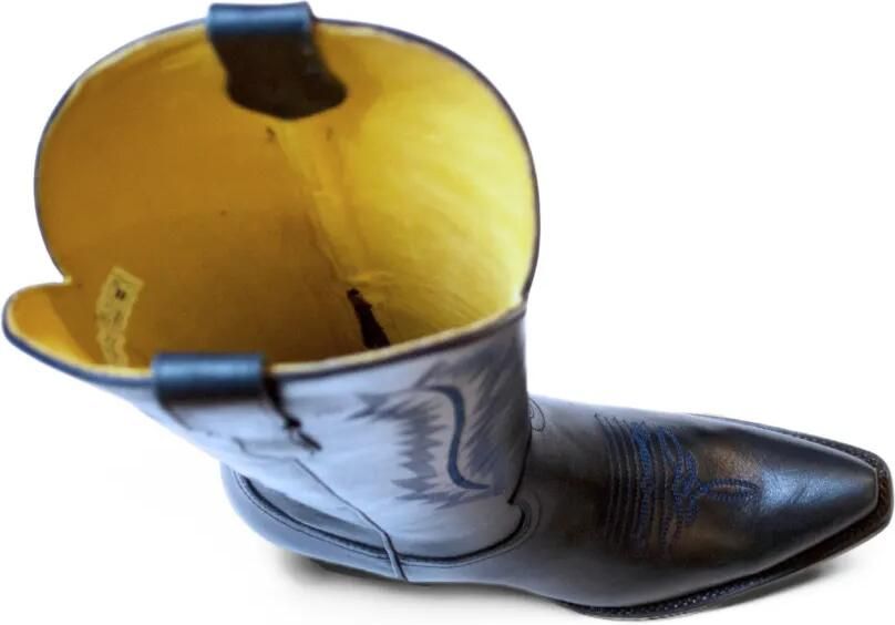 NORTALIE Oasis geborduurde leren cowboylaarzen Blauw - Foto 4