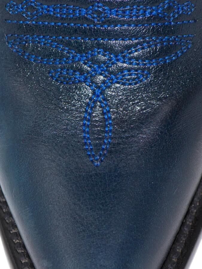 NORTALIE Oasis geborduurde leren cowboylaarzen Blauw - Foto 3