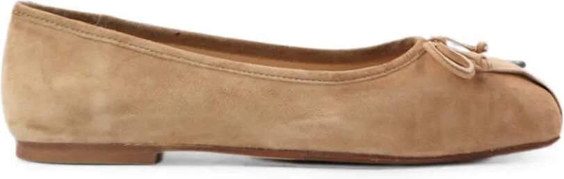 Notabene Ballerina's met vierkante neus en strik-detail Bruin