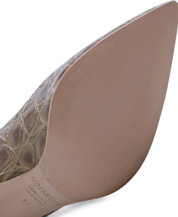 Notabene Carolina 70 pumps met krokodillen-reliëf en puntige neus Bruin - Foto 2