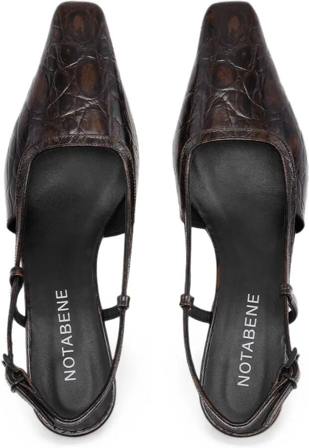 Notabene Elena leren slingback pumps Bruin