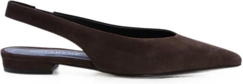 Notabene Gisella slingback pumps met vierkante neus Bruin