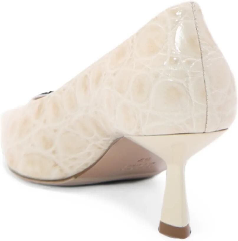 Notabene Pumps met vierkante neus en krokodillen-reliëf Beige - Foto 3