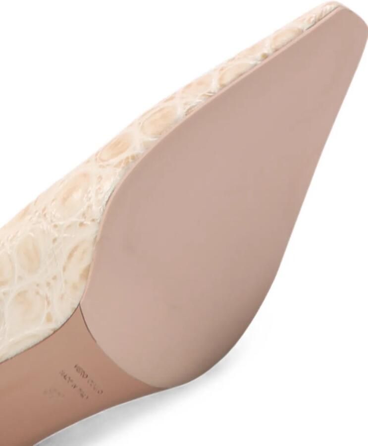 Notabene Pumps met vierkante neus en krokodillen-reliëf Beige - Foto 2