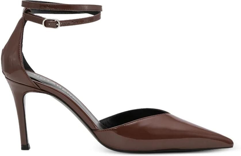 Notabene Sax pumps met enkelbandje en puntige neus Bruin