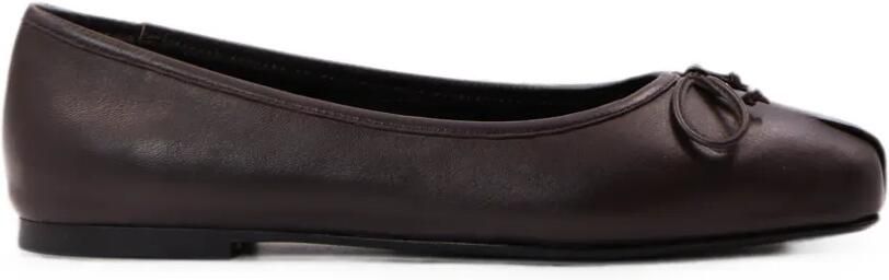 Notabene Serena ballerina's met vierkante neus en strik-detail Bruin