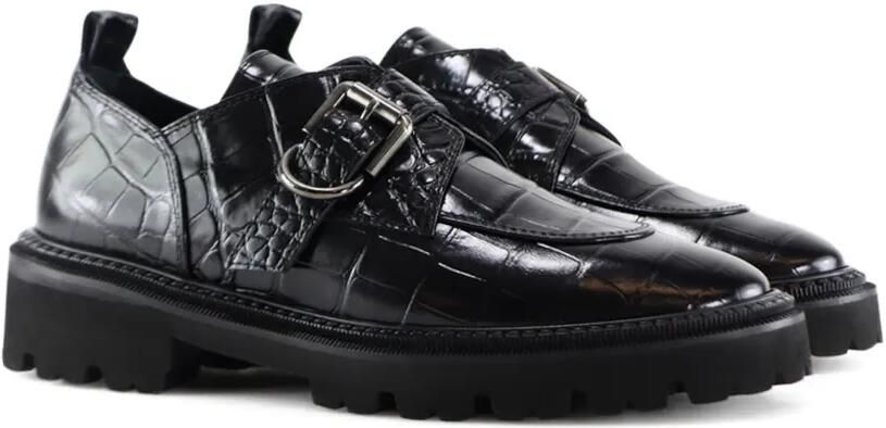 Notabene Tecla derby schoenen met krokodillen-reliëf Zwart