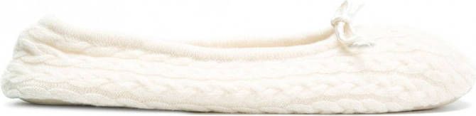 N.Peal cable knit slippers Beige