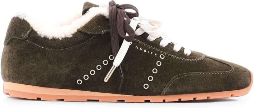 Nubikk Billy Lou Fur sneakers met veters Groen