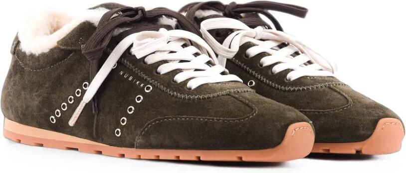 Nubikk Billy Lou Fur sneakers met veters Groen - Foto 4