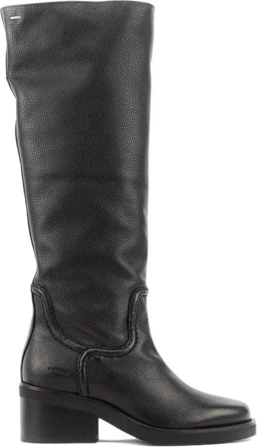 Nubikk Cassy grained calf leather boots Zwart