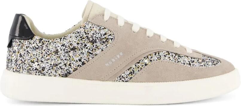Nubikk Ray Owen sneakers met glitters Beige