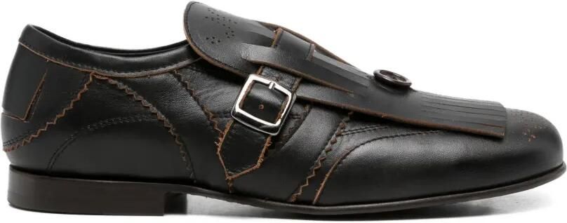 NULLUS Kiltie gespschoenen met franje Bruin