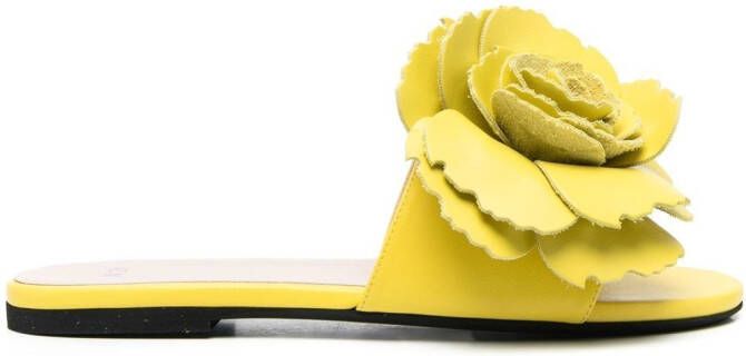 Nº21 Sandalen met bloemenpatch Geel