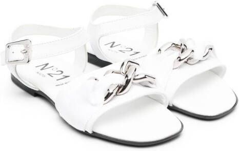 Nº21 Kids Sandalen met schakelketting Wit