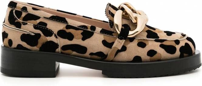 Nº21 Loafers met luipaardprint Beige