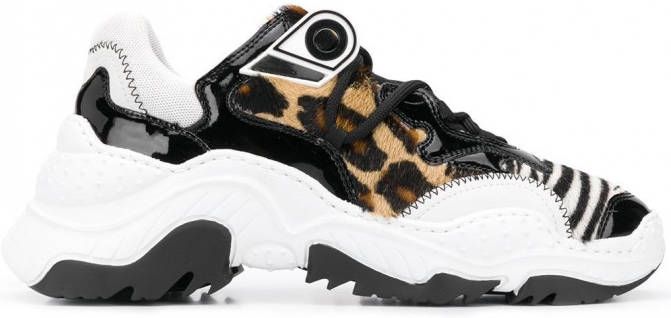 Nº21 Sneakers met ponyhaar Wit