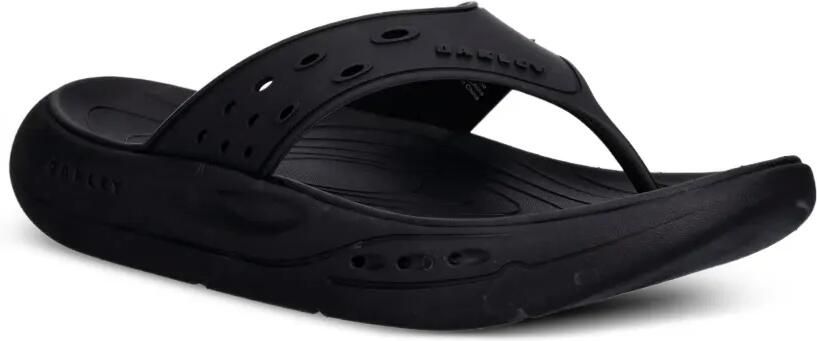 Oakley Studio teenslippers met logo-reliëf en geperforeerde details Zwart - Foto 3