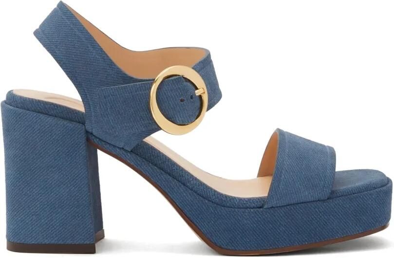 ODISSI Brianne suède sandalen Blauw