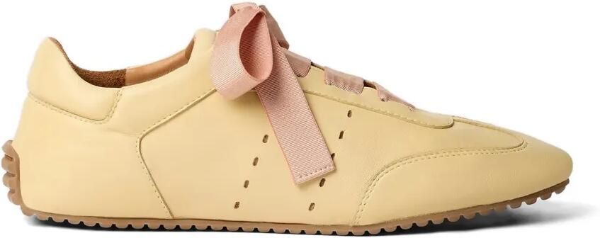 ODISSI Cass sneakers met bewerkte kant Beige