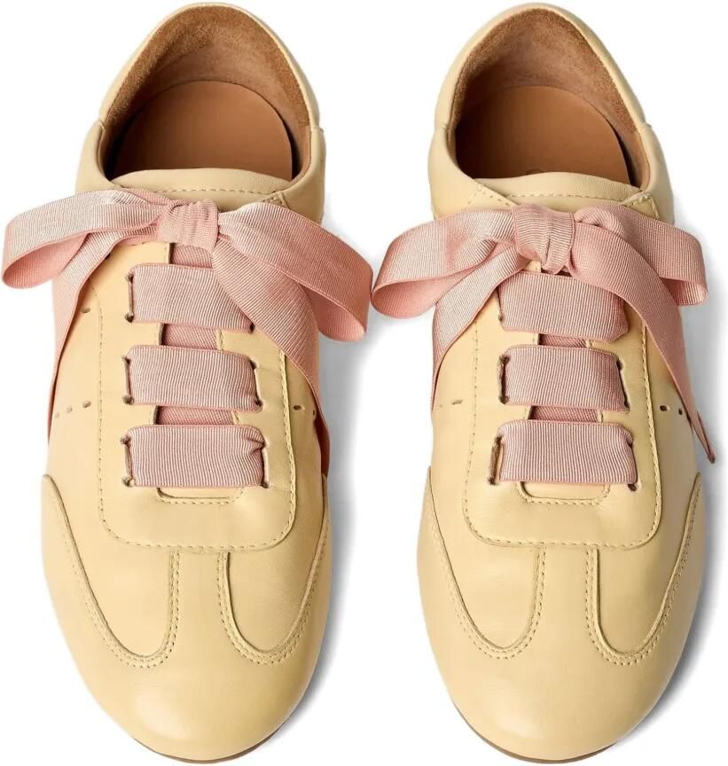 ODISSI Cass sneakers met bewerkte kant Beige - Foto 2