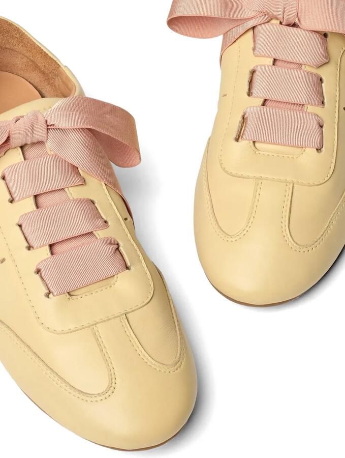 ODISSI Cass sneakers met bewerkte kant Beige - Foto 4