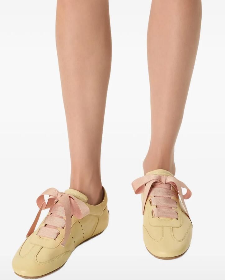 ODISSI Cass sneakers met bewerkte kant Beige - Foto 3