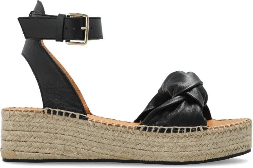 ODISSI Espadrilles met geknoopt detail Zwart