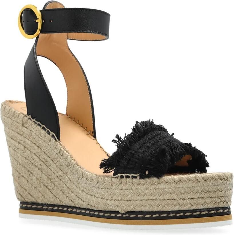 ODISSI Espadrilles met sleehak Zwart - Foto 3