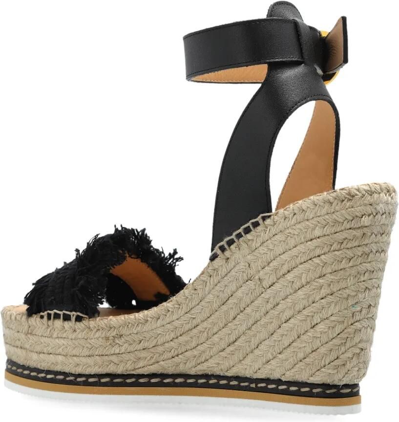 ODISSI Espadrilles met sleehak Zwart - Foto 2