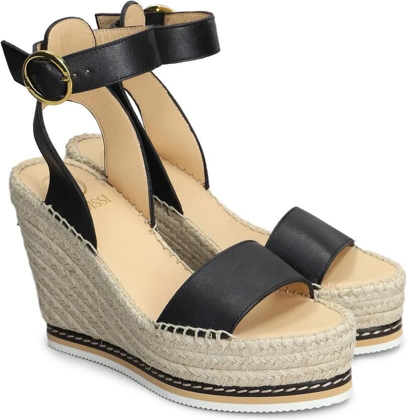 ODISSI Espadrilles met sleehak Zwart - Foto 2