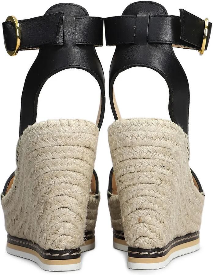 ODISSI Espadrilles met sleehak Zwart - Foto 4