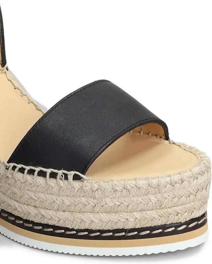 ODISSI Espadrilles met sleehak Zwart - Foto 3