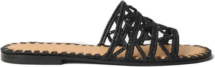 ODISSI Evie sandalen met zigzag-patroon Zwart