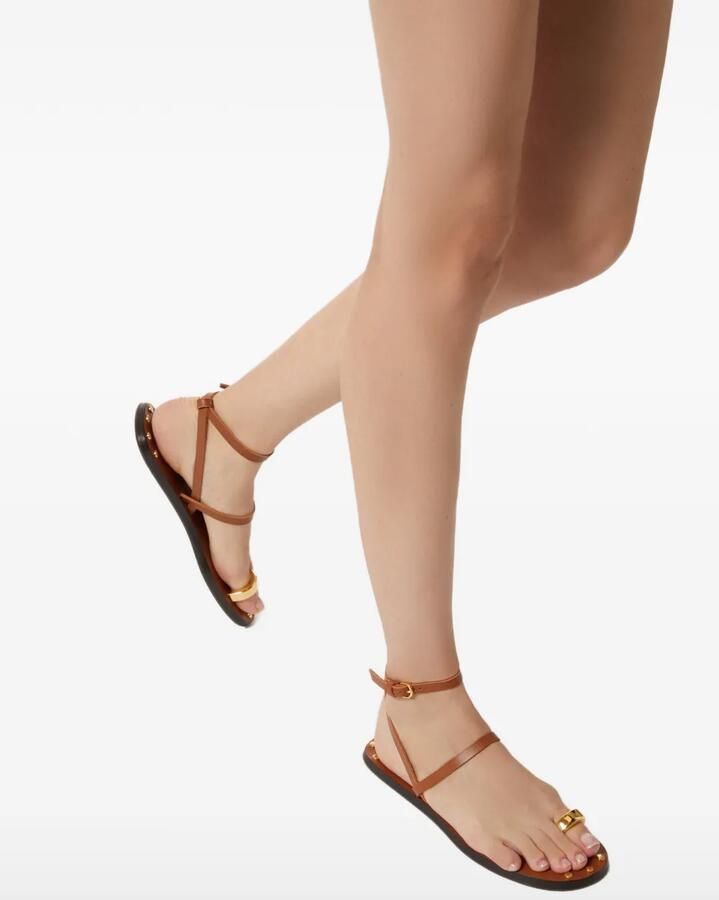 ODISSI Fara leren sandalen Bruin - Foto 4