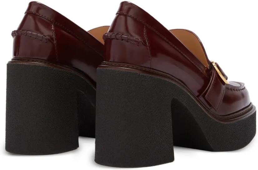 ODISSI Gabriella leren loafers met plateauzool Rood - Foto 2