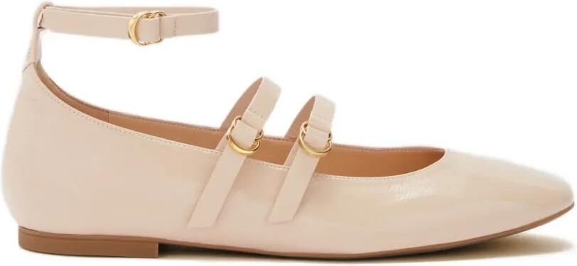 ODISSI Giorgia ballerina's met bandjes Beige