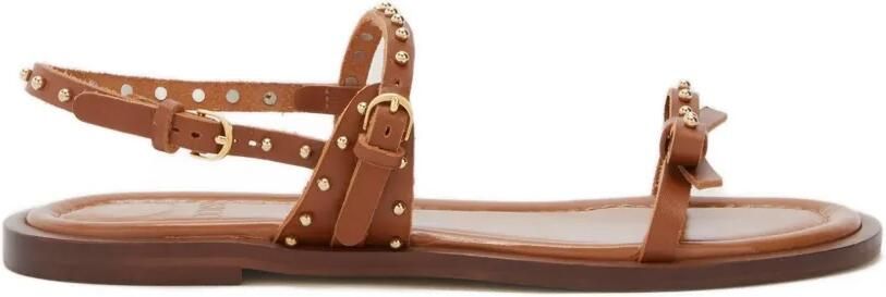 ODISSI Jackie leren sandalen met strikdetail Bruin