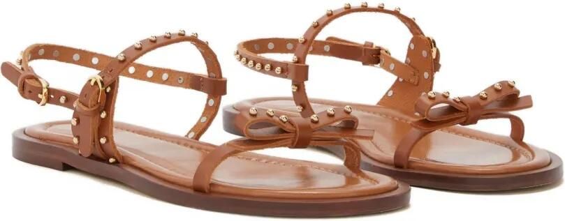 ODISSI Jackie leren sandalen met strikdetail Bruin - Foto 5