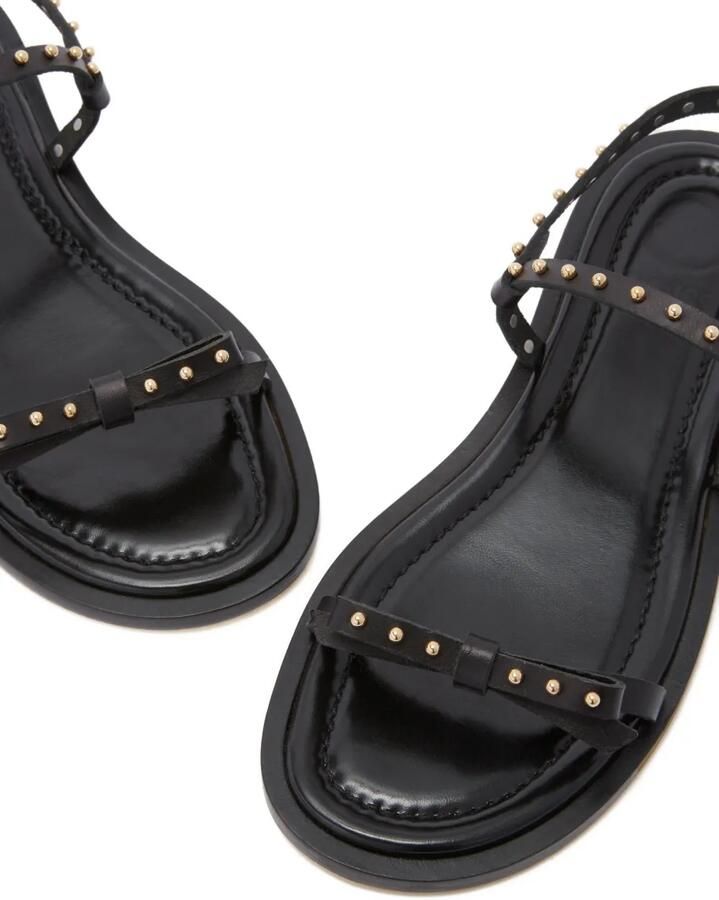 ODISSI Jackie leren sandalen met strikdetail Zwart - Foto 2