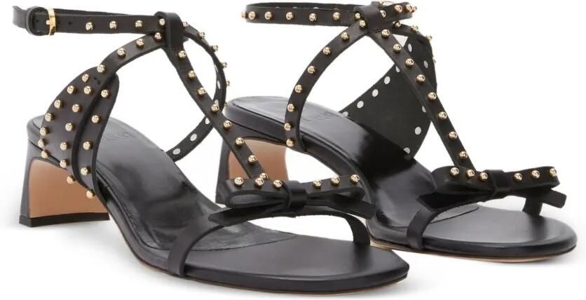 ODISSI Jackie Mid leren sandalen Zwart
