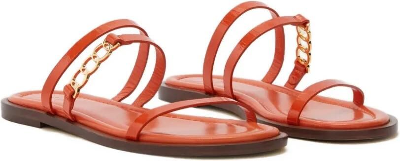 ODISSI Juliet platte leren sandalen Oranje - Foto 5