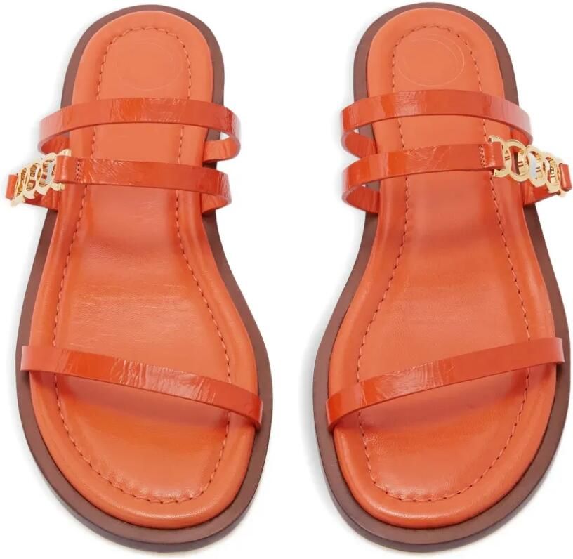 ODISSI Juliet platte leren sandalen Oranje - Foto 3