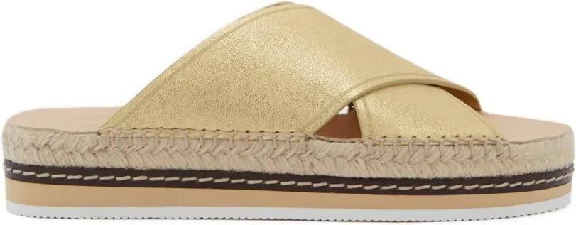 ODISSI Lily espadrilles met gekruist detail Goud
