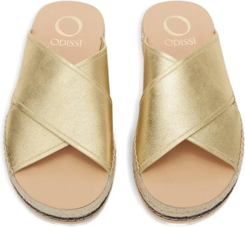ODISSI Lily espadrilles met gekruist detail Goud - Foto 4