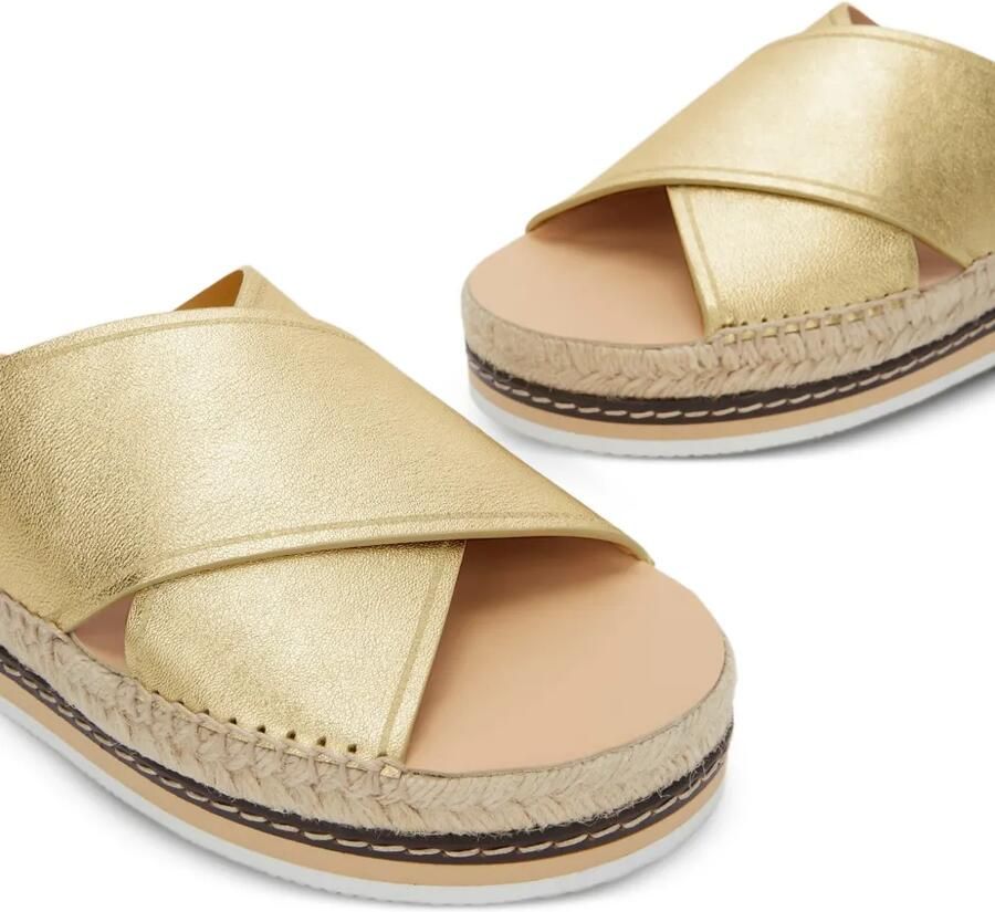 ODISSI Lily espadrilles met gekruist detail Goud - Foto 2