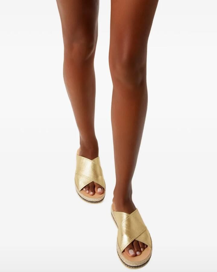 ODISSI Lily espadrilles met gekruist detail Goud - Foto 3