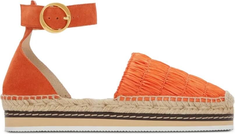 ODISSI Lily espadrilles met ronde neus Oranje