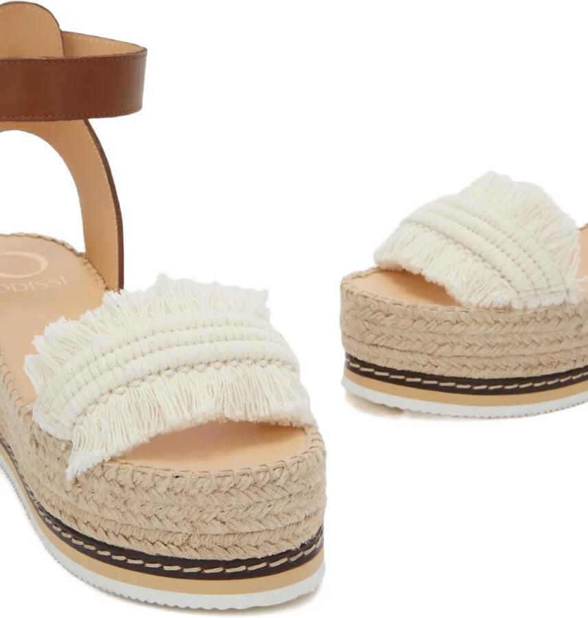 ODISSI Lily espadrilles met sleehak Bruin - Foto 2