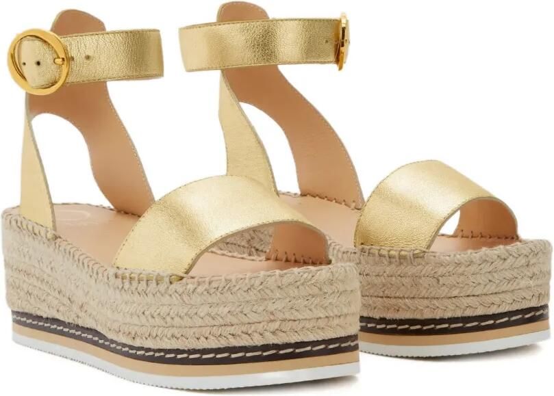 ODISSI Lily espadrilles met sleehak Goud - Foto 5